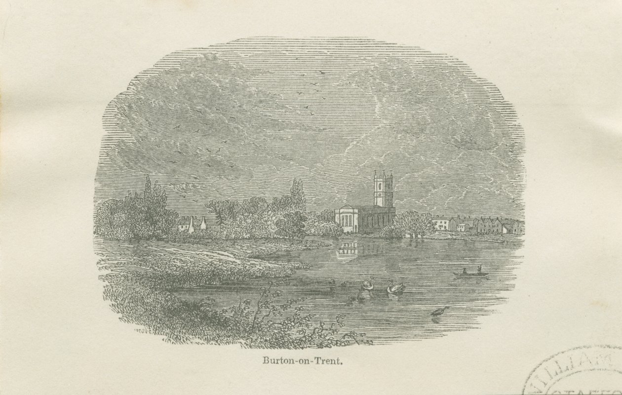 Burton-upon-Trent - Vecchia Chiesa: incisione su legno vignettata, nd [?19th cent] da Unbekannt