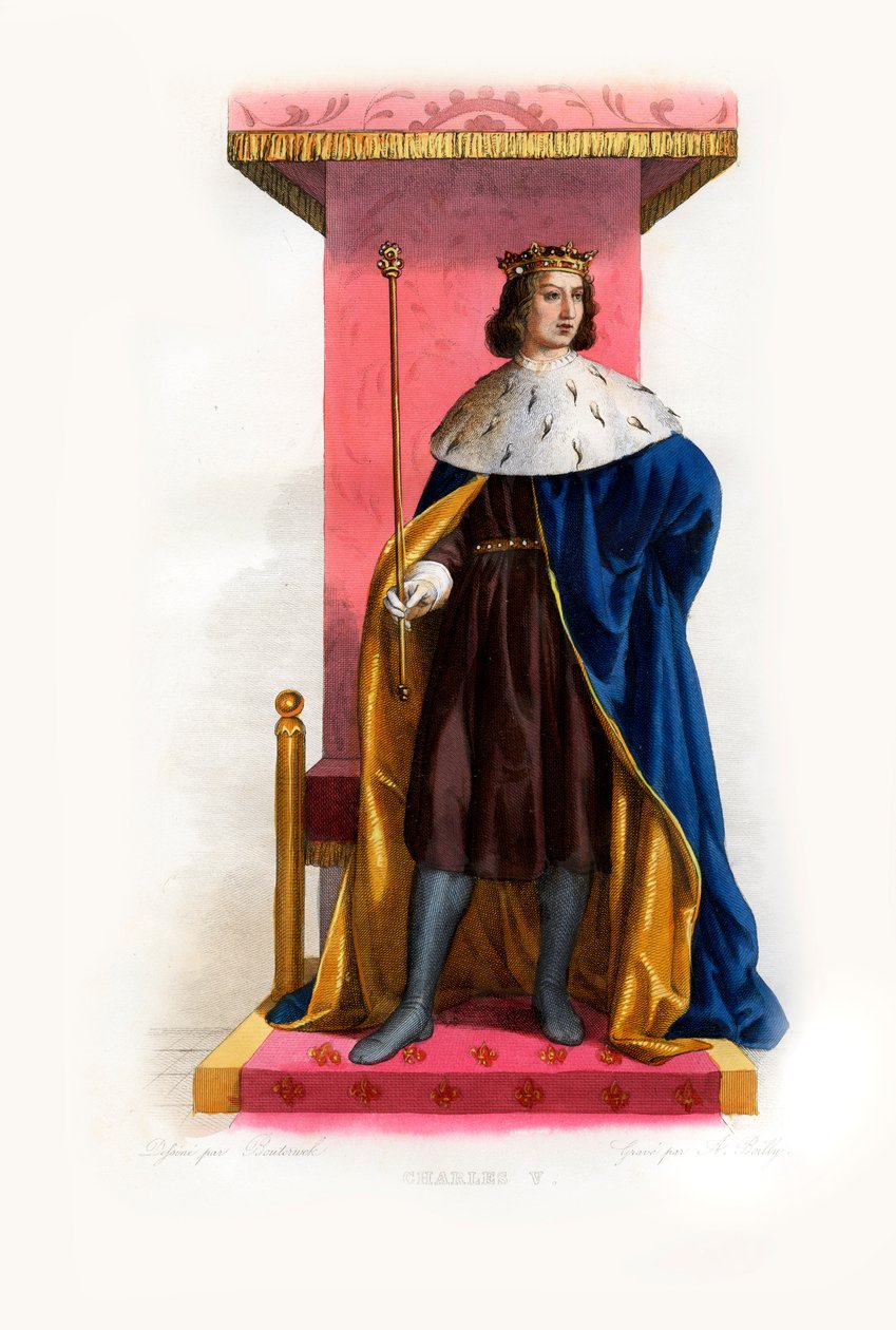 Carlo V di Francia detto il Saggio, c.1844 (incisione) da Lancelot Volders