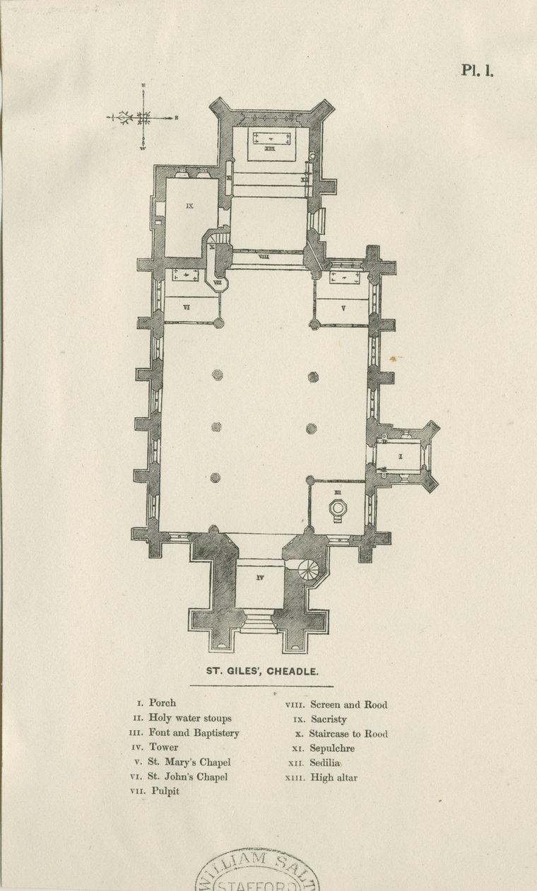 Cheadle - Chiesa di St. Giles (incisione su legno) da Unbekannt