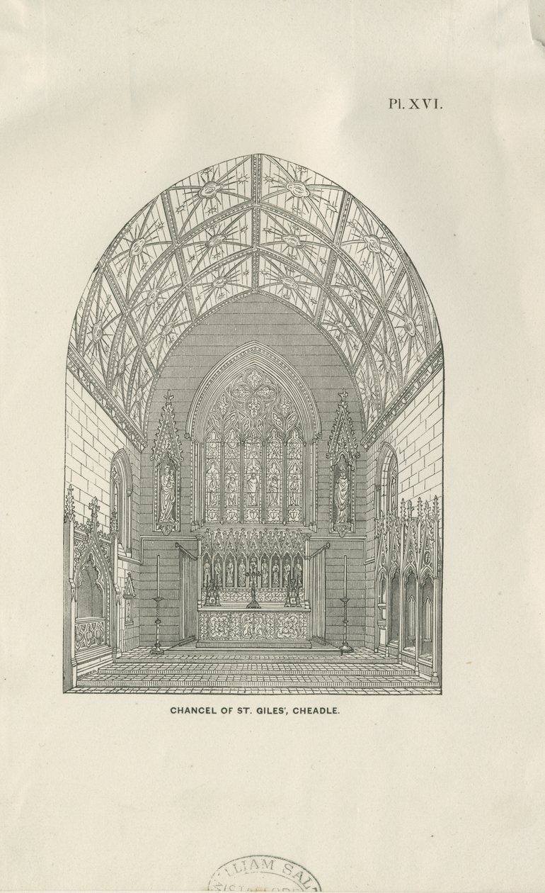 Cheadle - Chiesa di St. Giles (incisione su legno) da Unbekannt