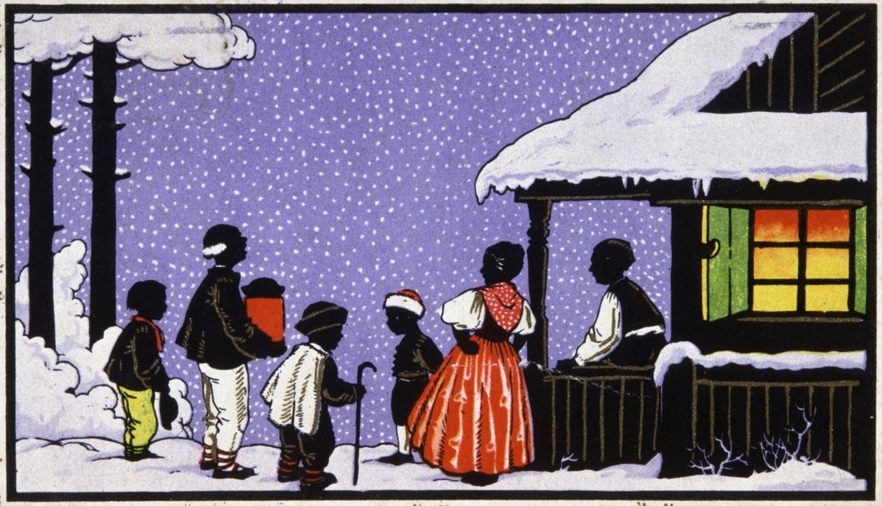 Festa di Natale in un villaggio in Austria, c.1910 da Unbekannter Künstler