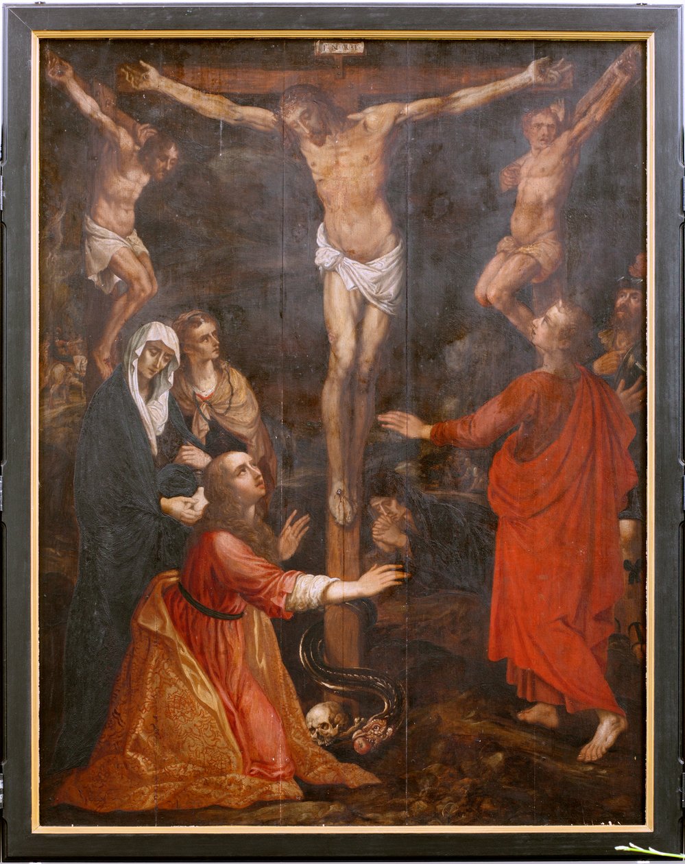 Chiesa (Eglise Saint-Martin). Interno. Trittico. La Crocifissione da Unbekannter Künstler