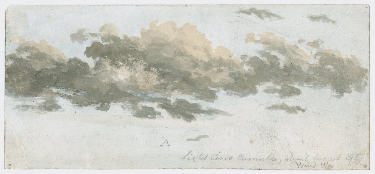 Cirrocumuli, studio delle nuvole, c. 1803-1811 da Unbekannter Künstler