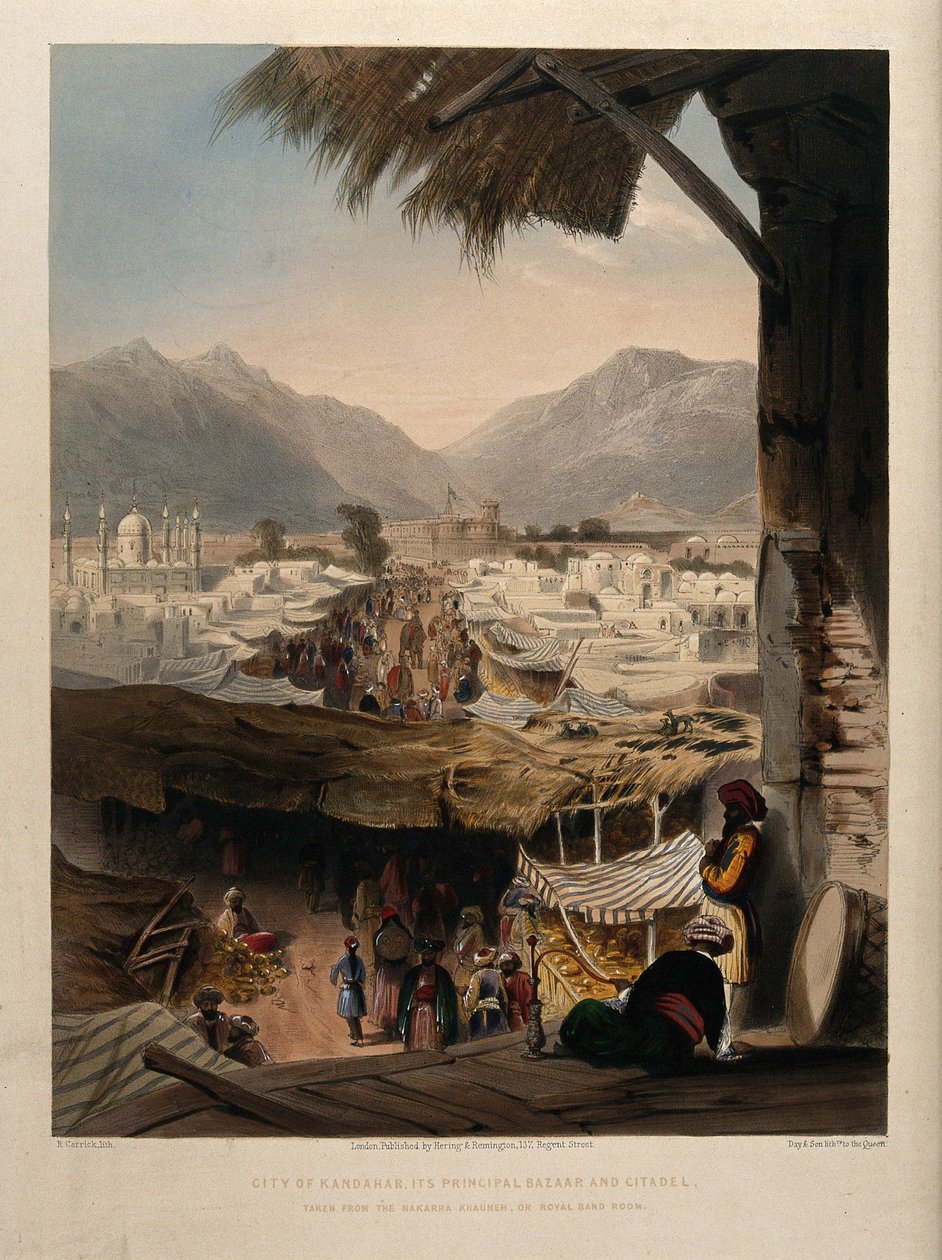 Città di Kandahar, con il bazar principale e la cittadella, Afghanistan. da Unbekannter Künstler