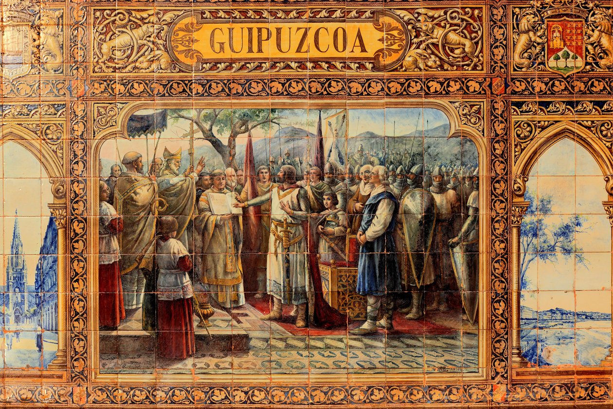 Città di Siviglia, alla Plaza de España, ornamenti in piastrelle da Unbekannter Künstler