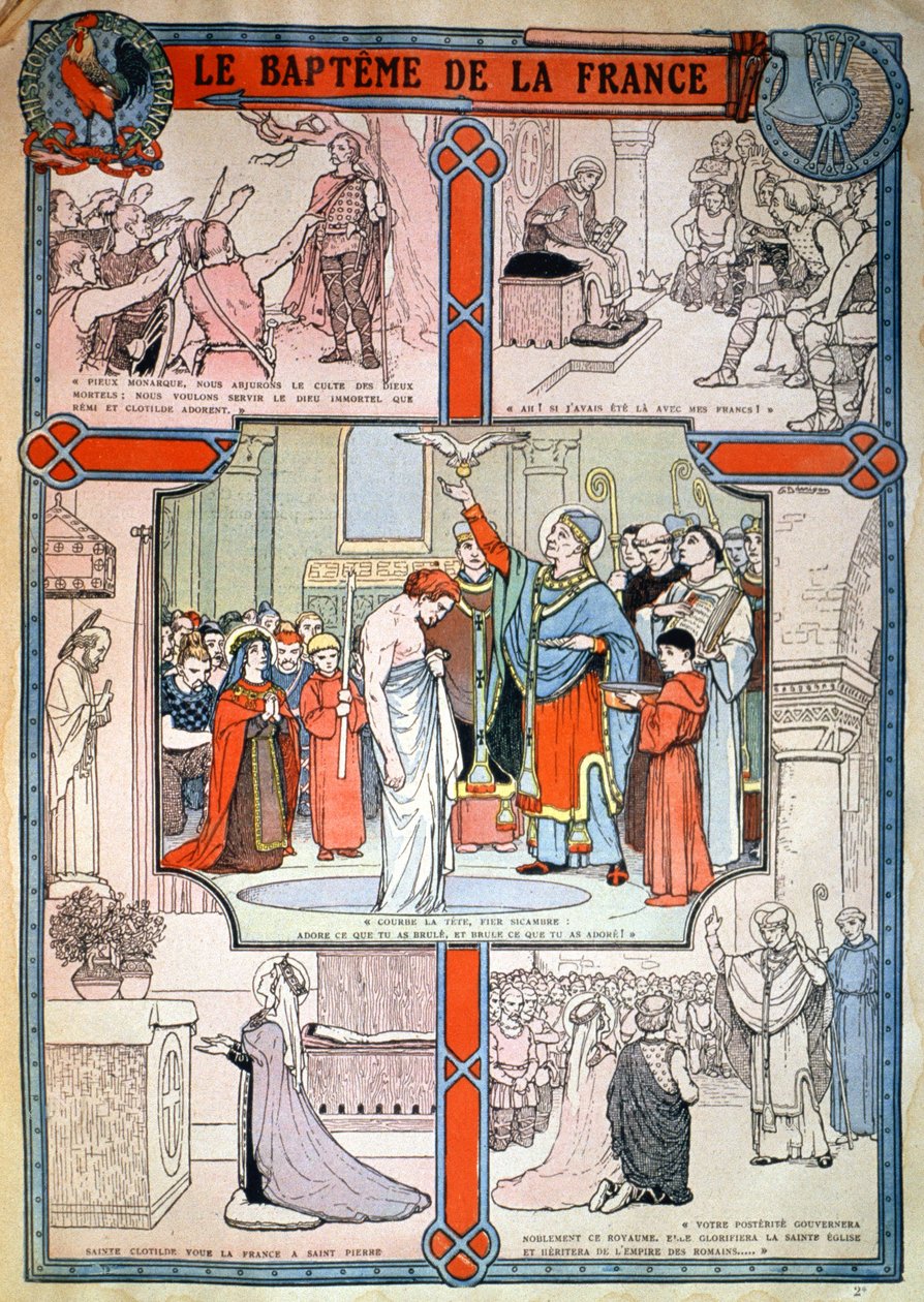 Battesimo di Clodoveo da parte di San Remigio a Reims, c. 1930 da Unbekannter Künstler