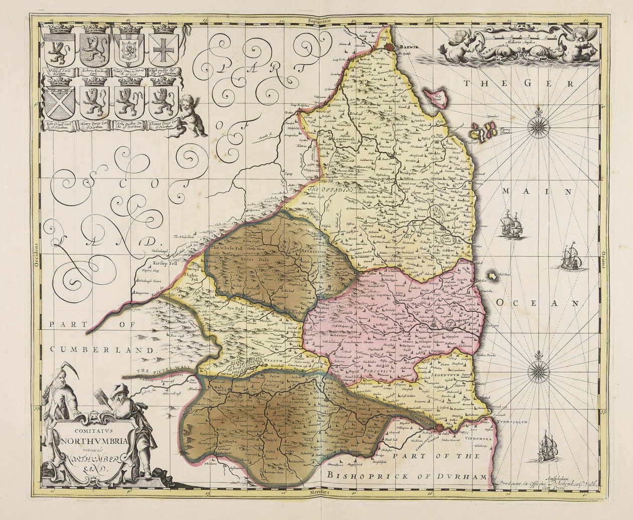 Comitatus Northumbria vernacule Northumberland da Unbekannter Künstler