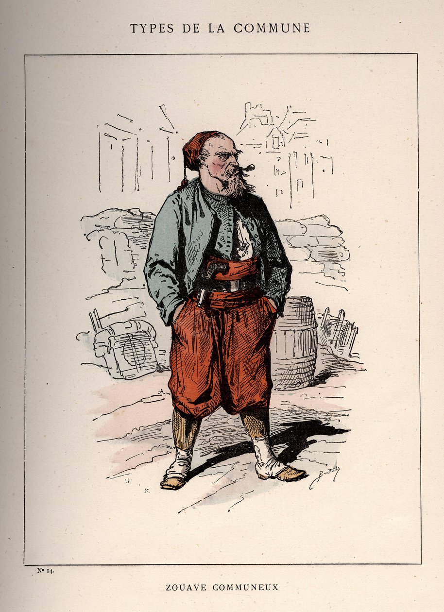 Commune de Paris: costume di ZOUAVE COMMUNIEUX (14) in "Les Communeux" da Unbekannt