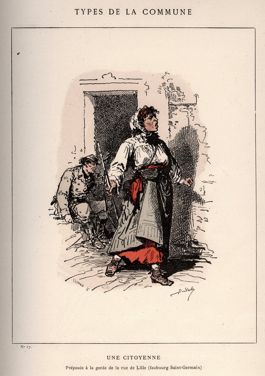 Commune de Paris: costume di UNE CITIENNE (17) in "Les Communeux" da Unbekannt