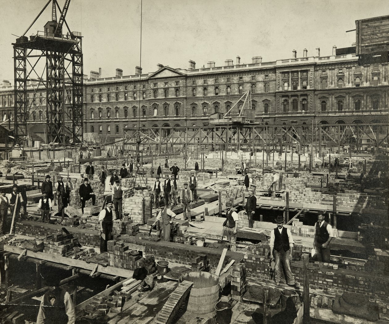 Costruzione dei Nuovi Uffici Governativi, Great George Street, Westminster, Londra, 24 settembre 1902, Regno Unito da Unbekannter Künstler
