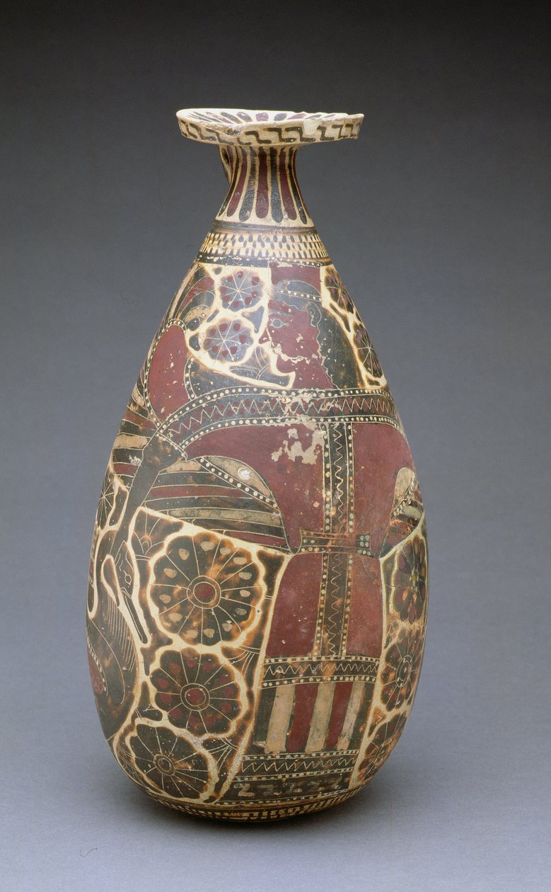 Alabastron corinzio a figure nere con una "Signora degli Animali" alata, greco, periodo arcaico, c.600 a.C. da Unbekannt