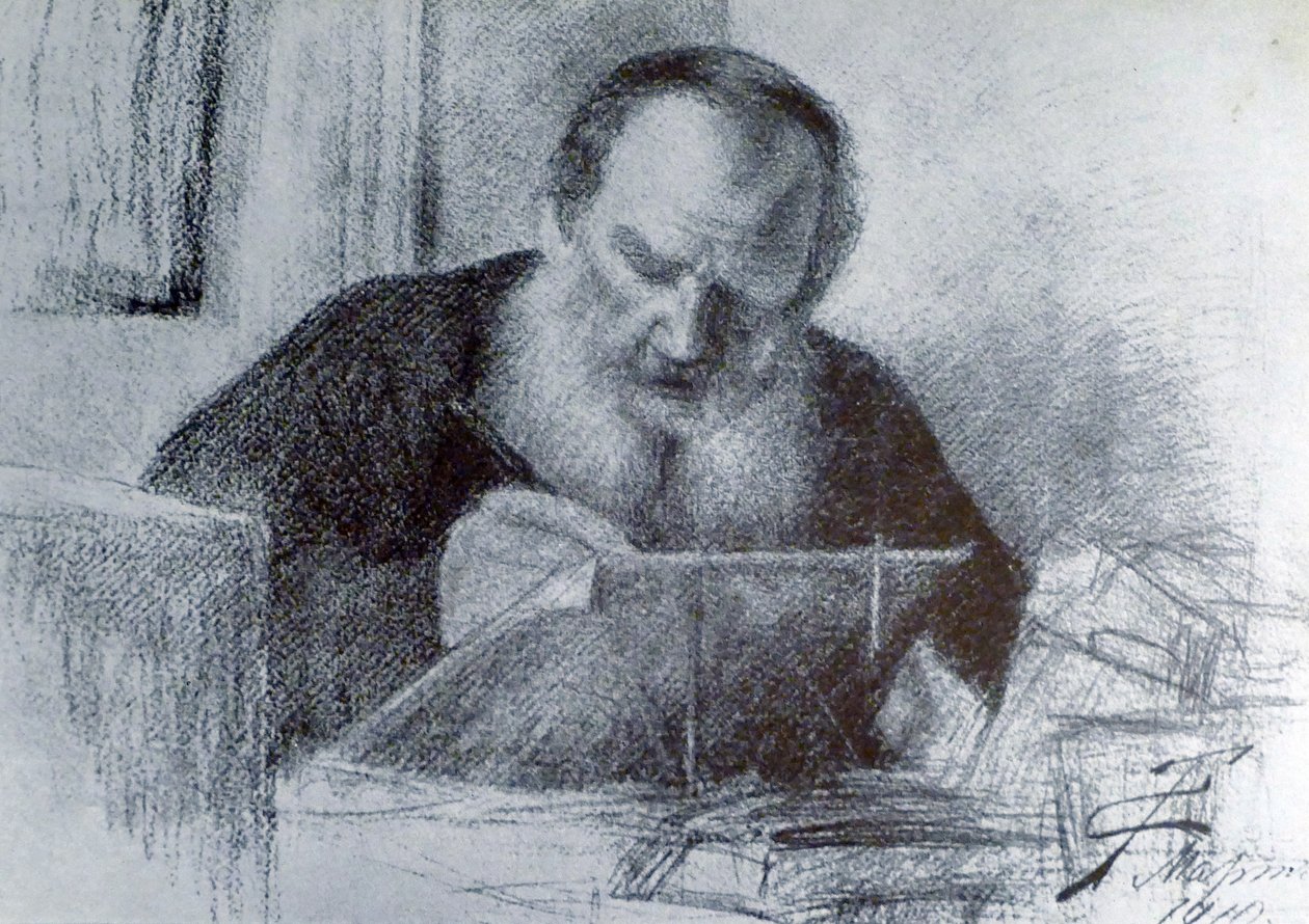 Conte Lev Tolstoj (9 settembre 1828 - 20 novembre 1910) da Unbekannter Künstler