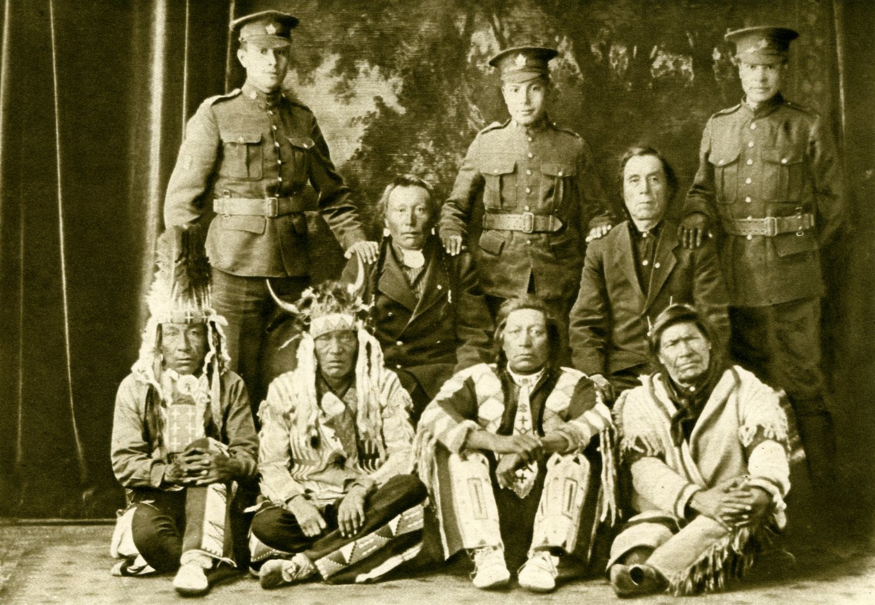 Primi Popoli Cree del Canada durante la Prima Guerra Mondiale da Unbekannter Künstler