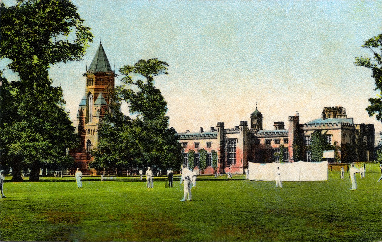 Partita di cricket alla Rugby School, c. 1908 da Unbekannter Künstler
