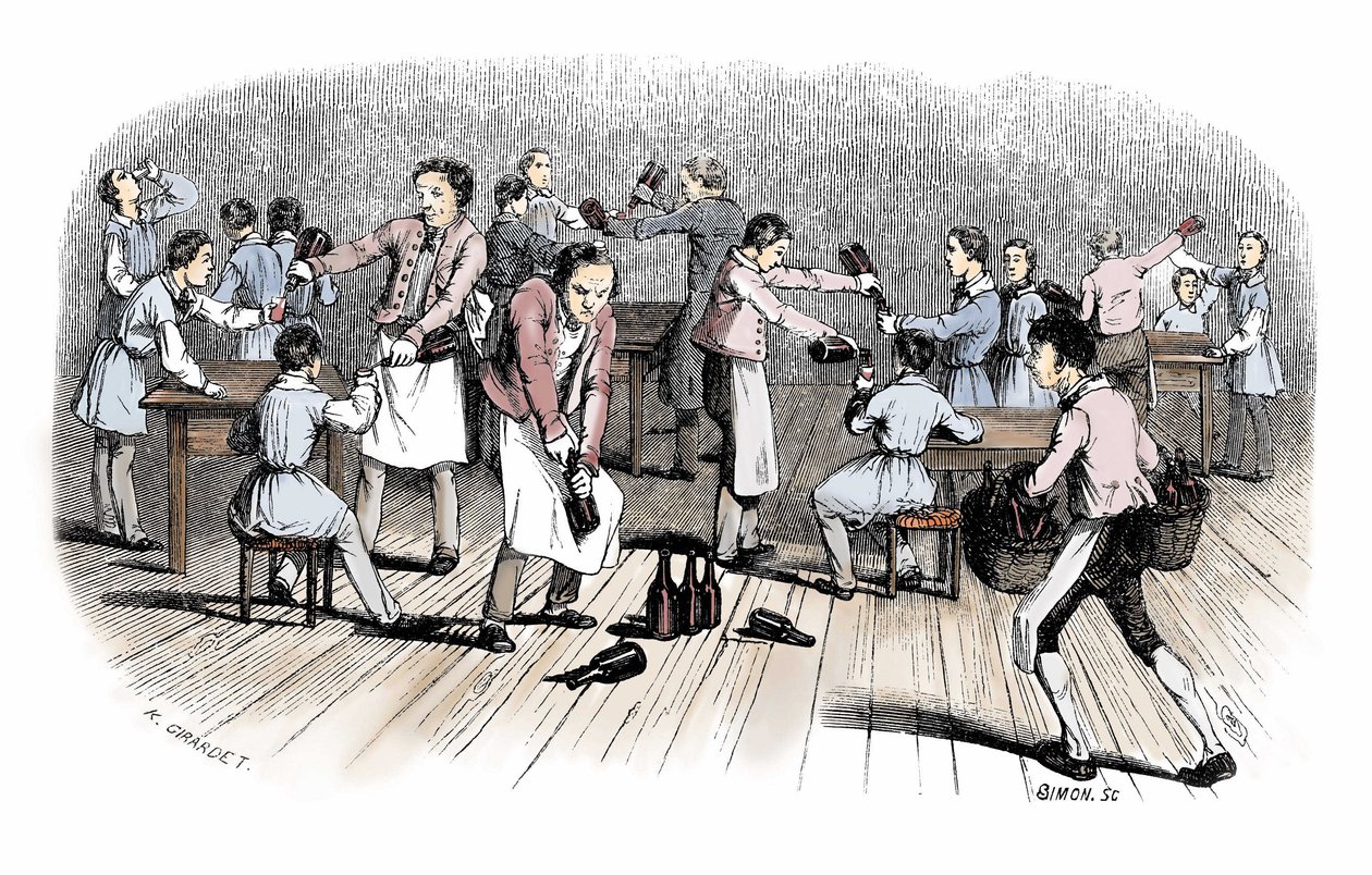 Debutti del fumetto: incisione da "Nouveaux voyages en zig-zag" di Rodolphe Topffer (1799-1846) da Unbekannter Künstler