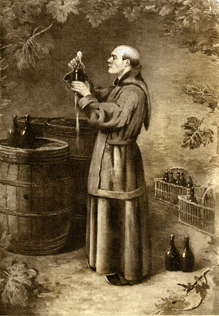 Dom Perignon scopre il muschio nel 1714 - inizi del XX secolo da Alec Hunter