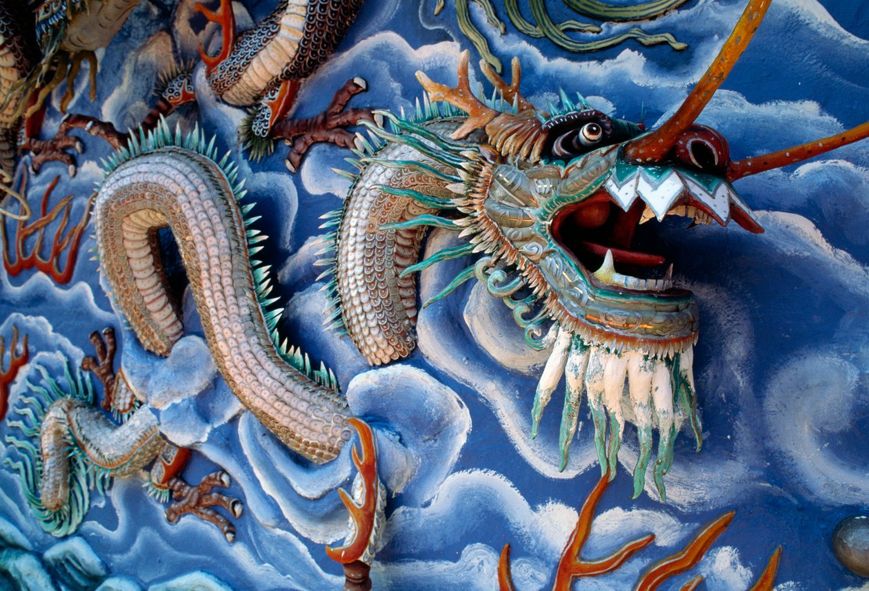Draghi, Haw Par Villa (Tiger Balm Garden), parco a tema basato sulla mitologia e leggende cinesi, Singapore, Repubblica di Singapore da Benjamin Baud