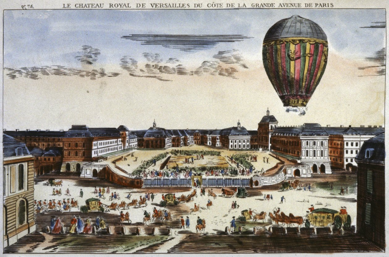 Esperimento con una mongolfiera a Versailles da Unbekannter Künstler