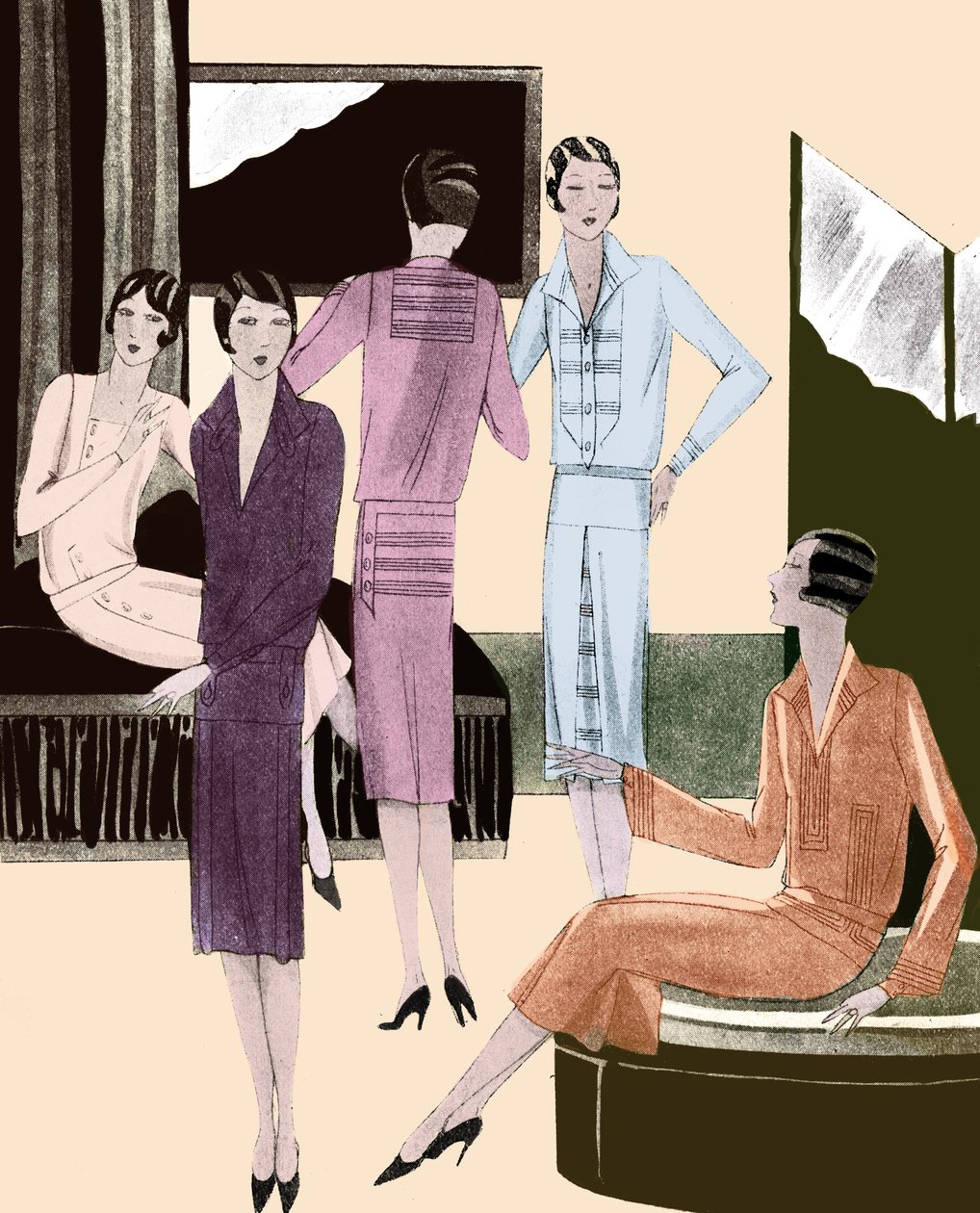 Abiti di moda nella primavera del 1928 da Unbekannter Künstler