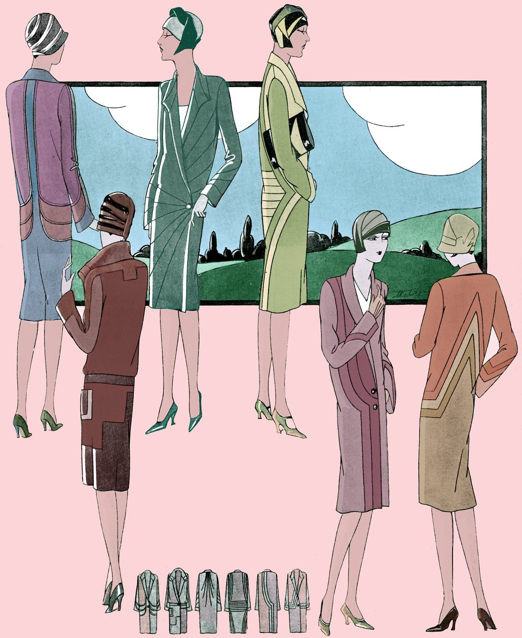 Moda: cappotti leggeri in primavera 1928 da Unbekannter Künstler