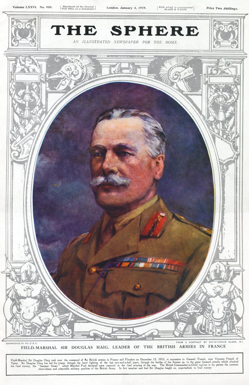 Maresciallo di campo Sir Douglas Haig, leader degli eserciti britannici in Francia da Unbekannter Künstler