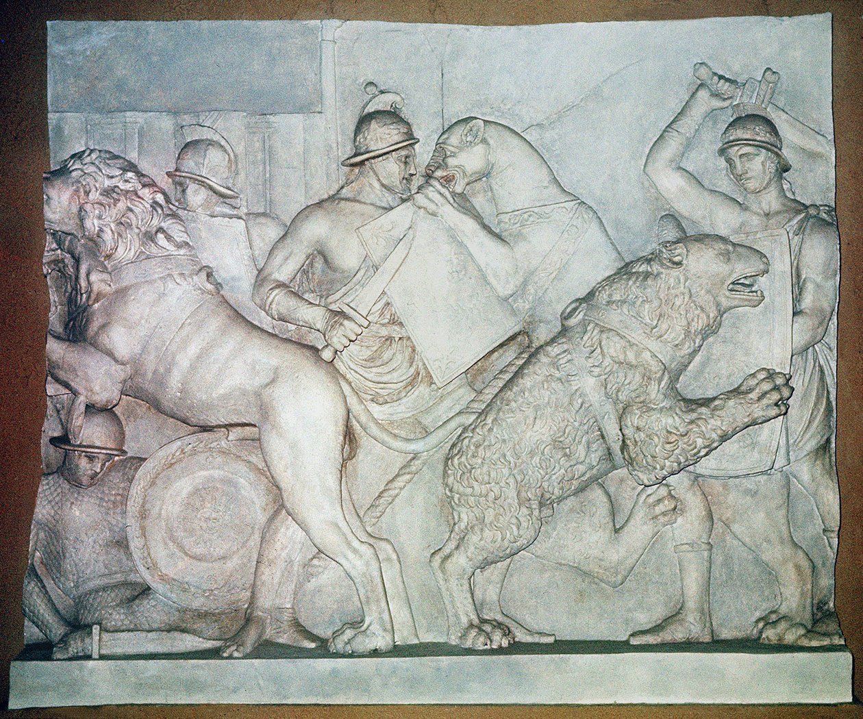 Combattimento tra bestie e gladiatori, Bassorilievo, Villa Torlonia, Roma da Unbekannter Künstler