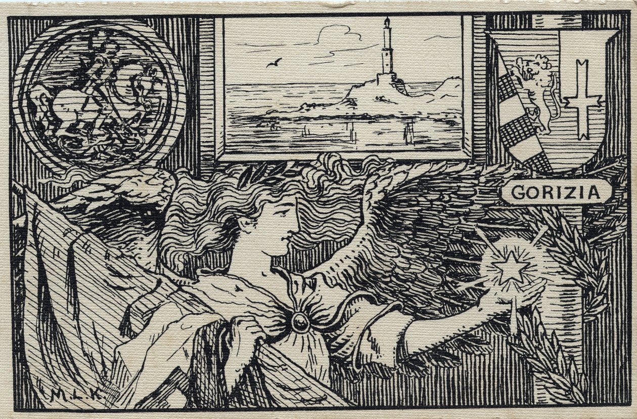 Prima Guerra Mondiale (1914-1918): cartolina patriottica italiana per l