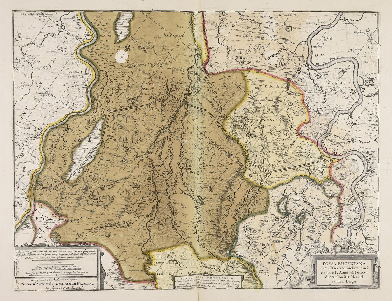 Fossa Eugeniana quae a Rheno ad Mosam duci coepta est anno MDCXXVII ductu comitis Henrici vanden Berge da Unbekannter Künstler