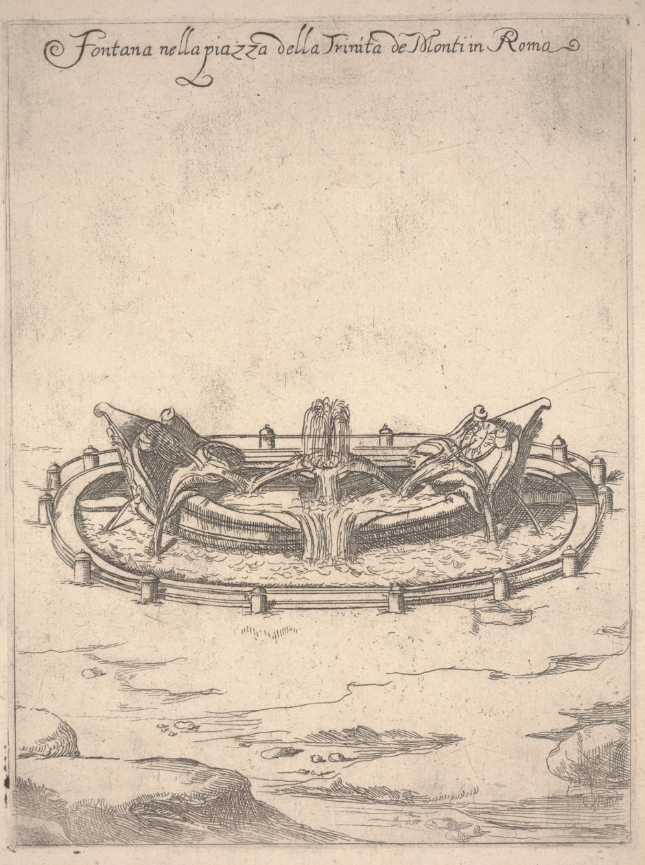 Fontana nella piazza della Trinità dei Monti a Roma, c.1650 da Unbekannter Künstler
