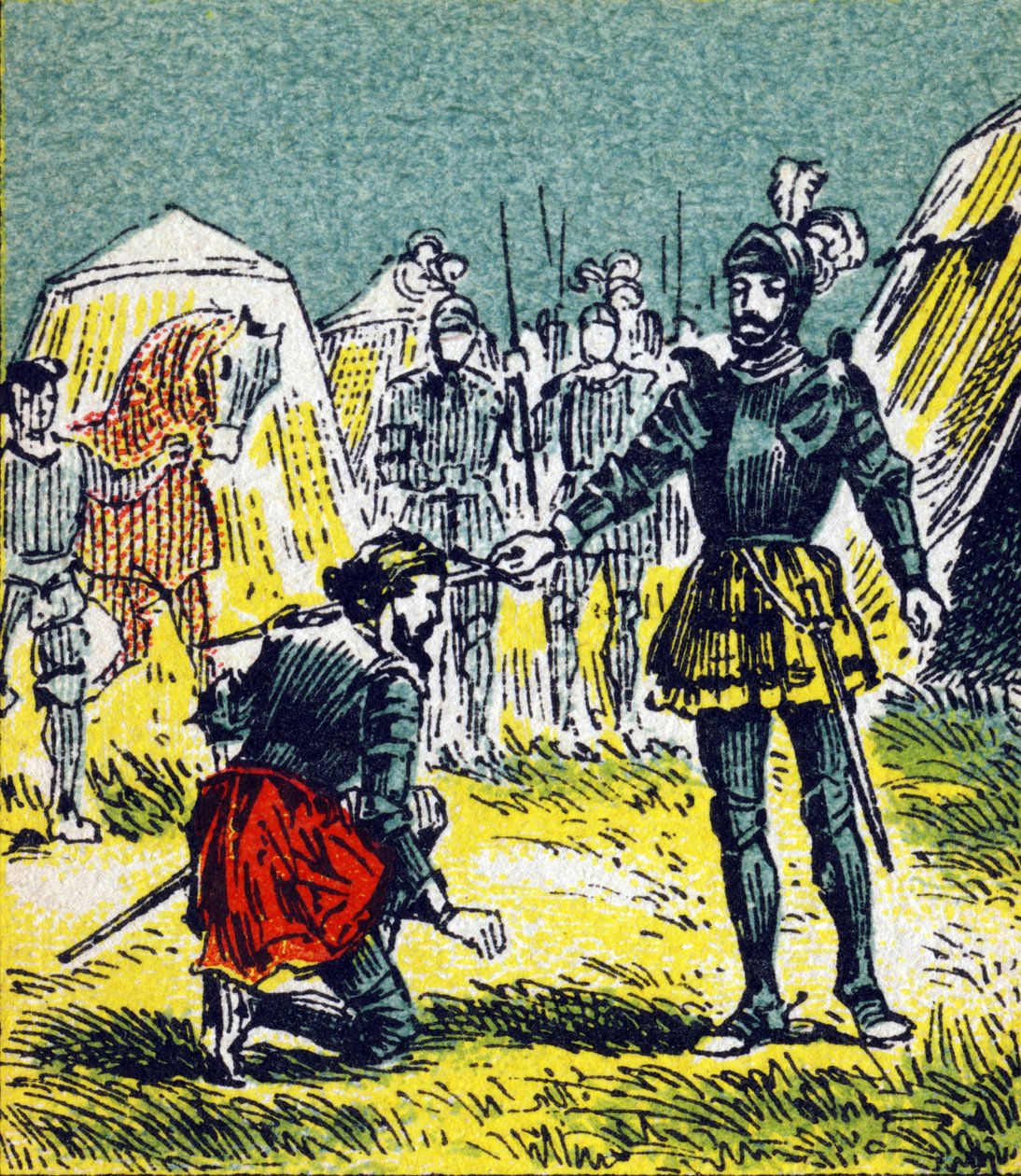 Francesco I armato cavaliere da Bayard il 15 settembre da Unbekannt