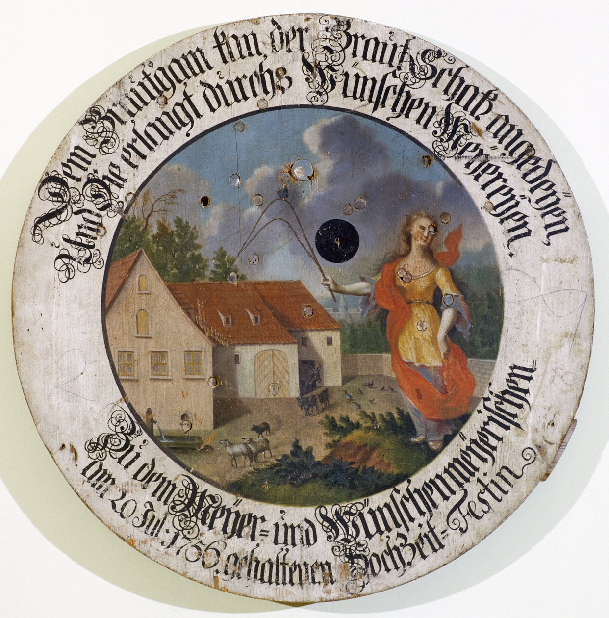 Museo Francone Feuchtwangen Media Franconia Baviera Germania collezione di bersagli da tiro nuziali del 1756 con la dea Fortuna da Unbekannt