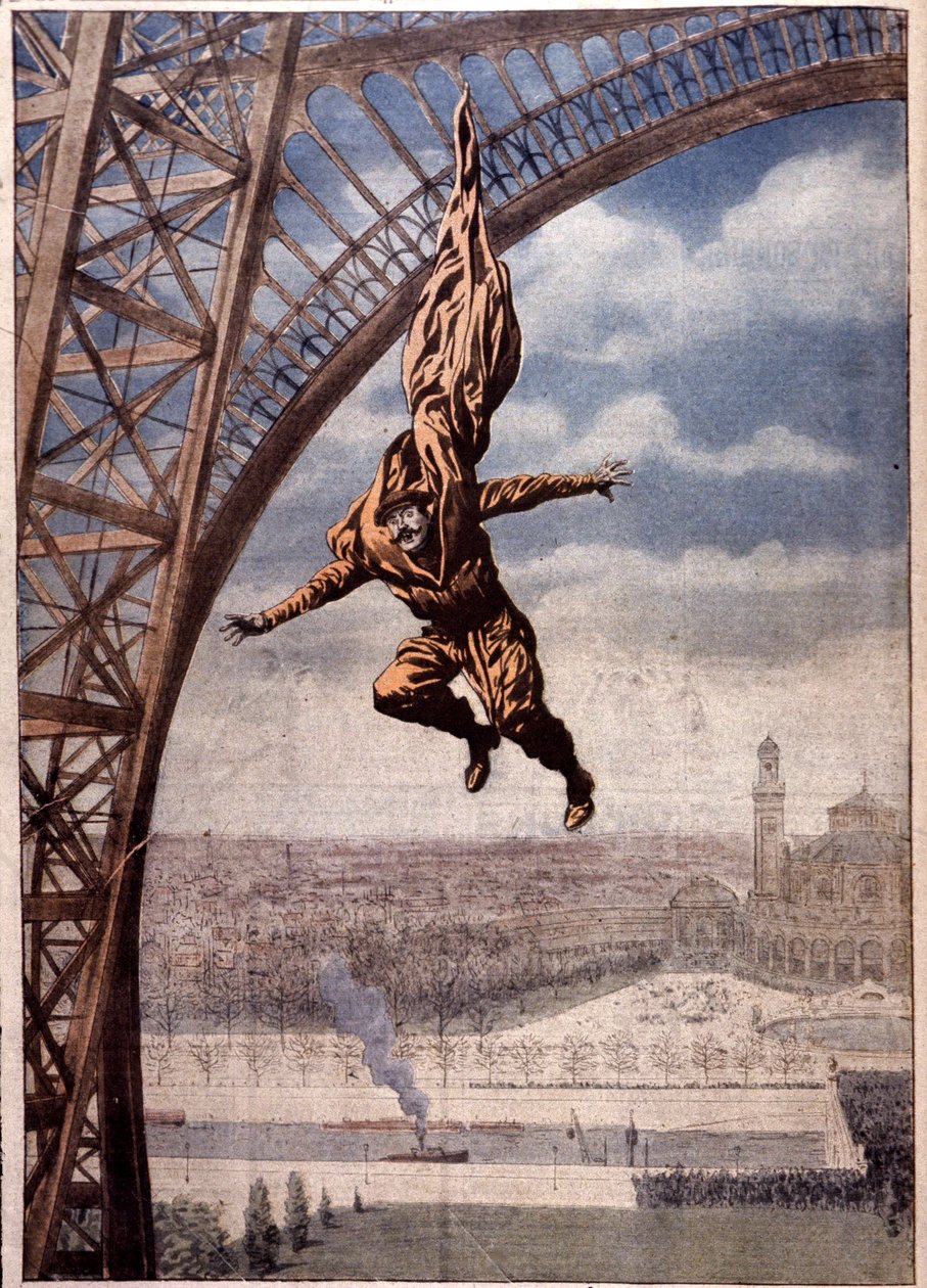 Franz Reichelt morì testando il suo "cappotto paracadute" dalla Torre Eiffel da Unbekannter Künstler