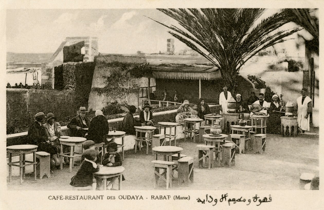 Francesi e marocchini al Cafè Oudaya, Rabat da Unbekannter Künstler