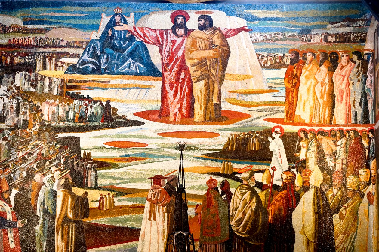 Affresco nella basilica romana cattolica dell