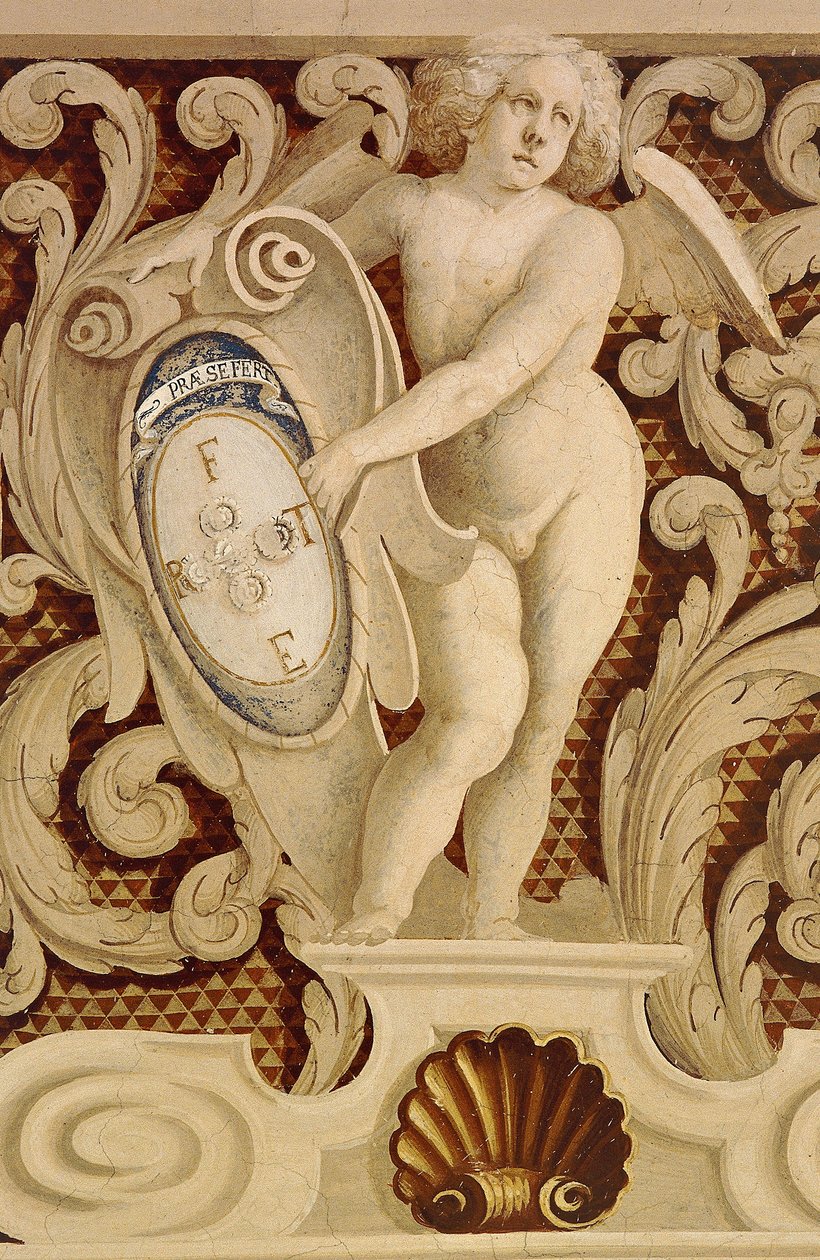 Affreschi della Sala Baronale (XV secolo), dettaglio, Castello della Manta, Manta (Cuneo), Piemonte (dettaglio) da William M. Timlin