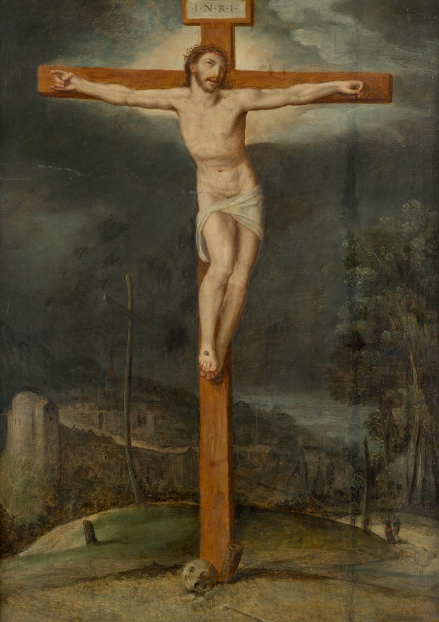 Cristo crocifisso nel paesaggio da Unbekannter Künstler