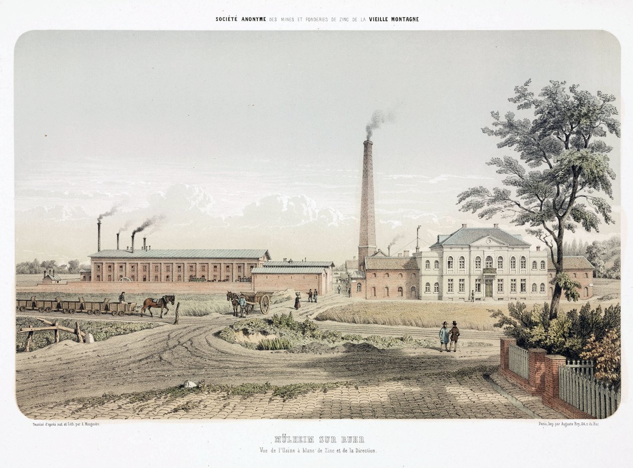 Scene industriali generali Stabilimento di zinco a Mulheim an der Ruhr, Germania da Unbekannt