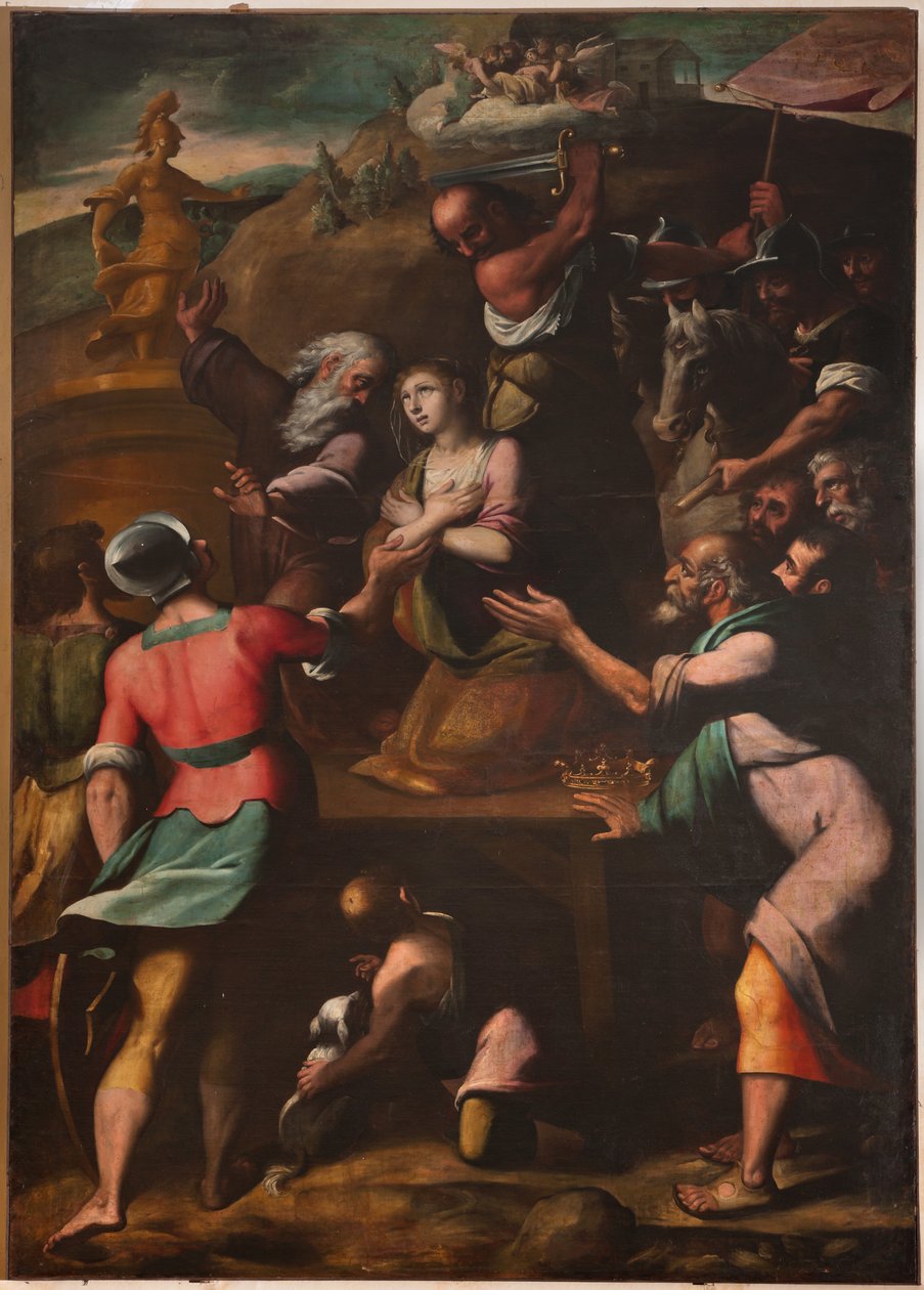 Genova, Duomo (Cattedrale di San Lorenzo), interno, Battistero (ex Chiesa di San Giovanni Vecchio): "Martirio di Santa Caterina" da Unbekannter Künstler