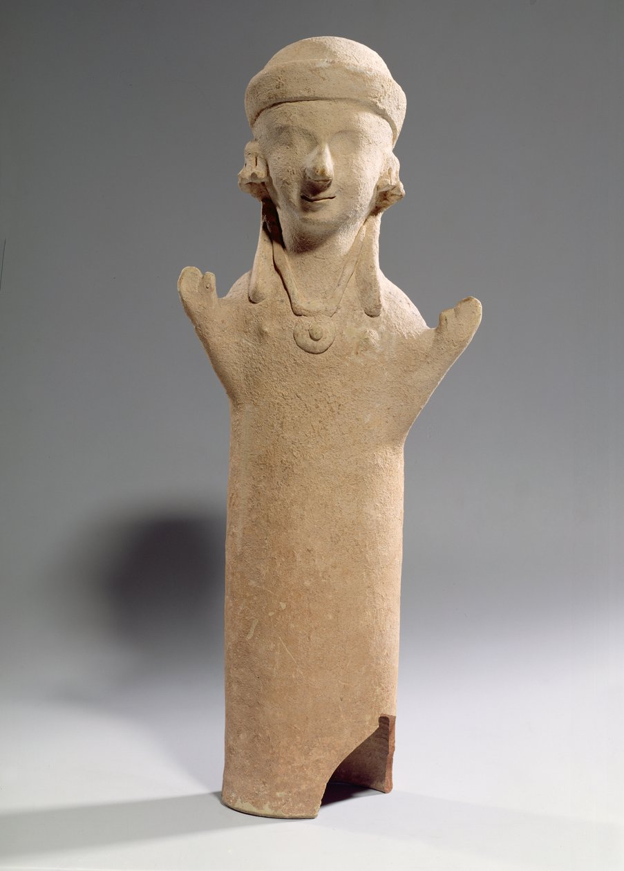 Dea o adoratrice con braccia alzate, figurina, c.550 a.C. (terracotta) da Unbekannt
