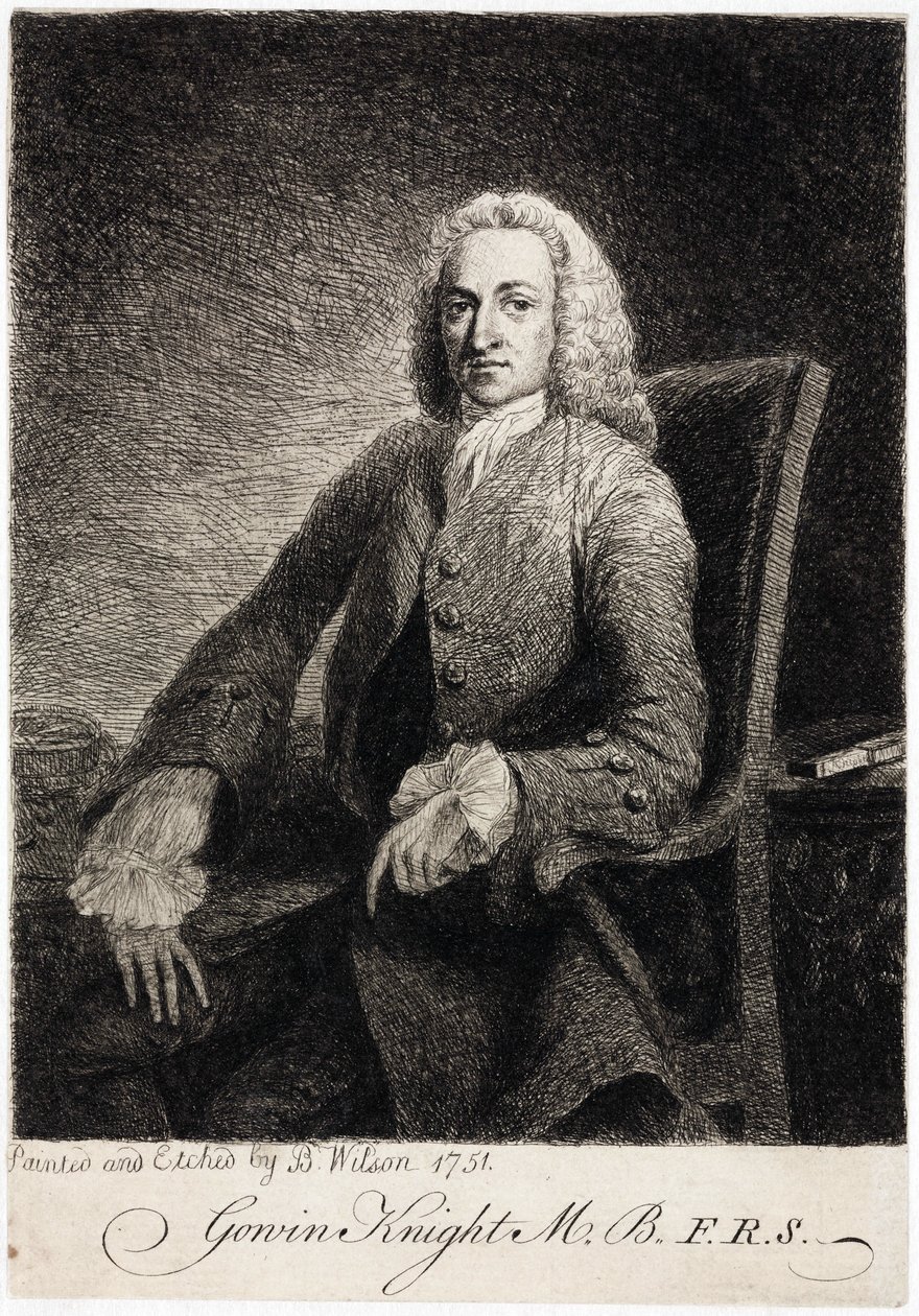 Gowin Knight, scienziato, c 1751 da Unbekannt