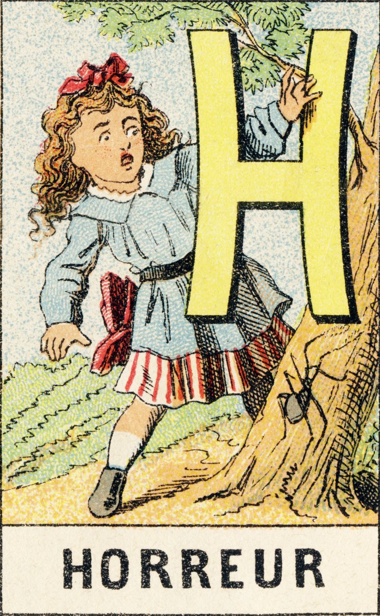 H : Orrore - Gravura tratta da ABCD delle bambine. Pellerin & Cie, stampatore-editore, Epinal, circa 1890. Serie A da Unbekannt