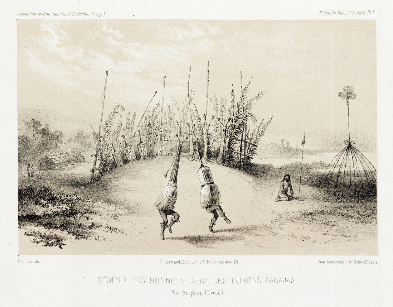 Copricapo del tempio degli indiani Carajás, Brasile, c. 1843-1847 da Unbekannt