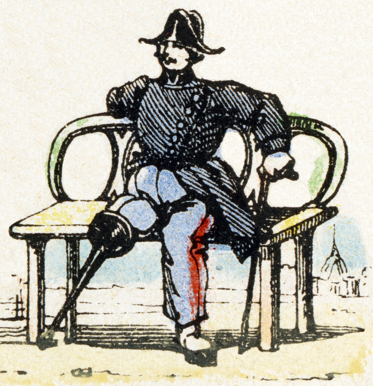I - Invalido - Alfabeto - intrattenimento per bambini - Immagine epinal, serie popolare c.1890 (illustrazione) da Unbekannt