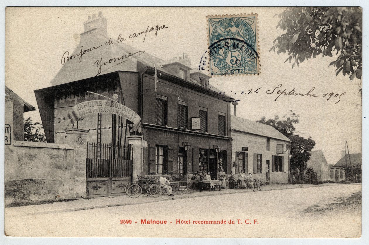 Ile de France, Seine et Marne (77), Emerainville: hotel raccomanda il TCF a Malnoue - cartolina fine XIX-inizio XX secolo da Unbekannt