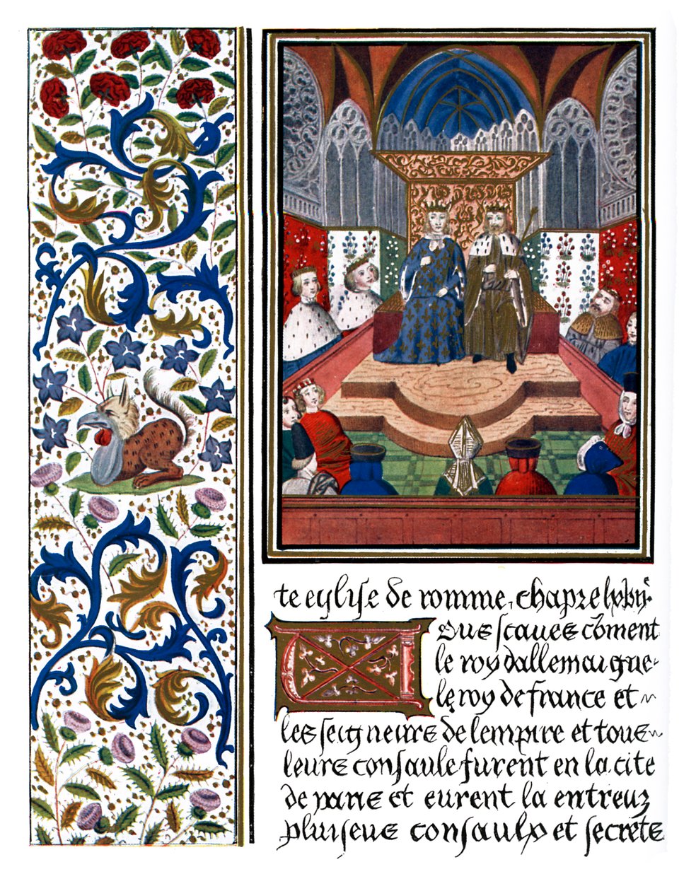 Pagina illuminata di Venceslao e Carlo VI da Unbekannter Künstler