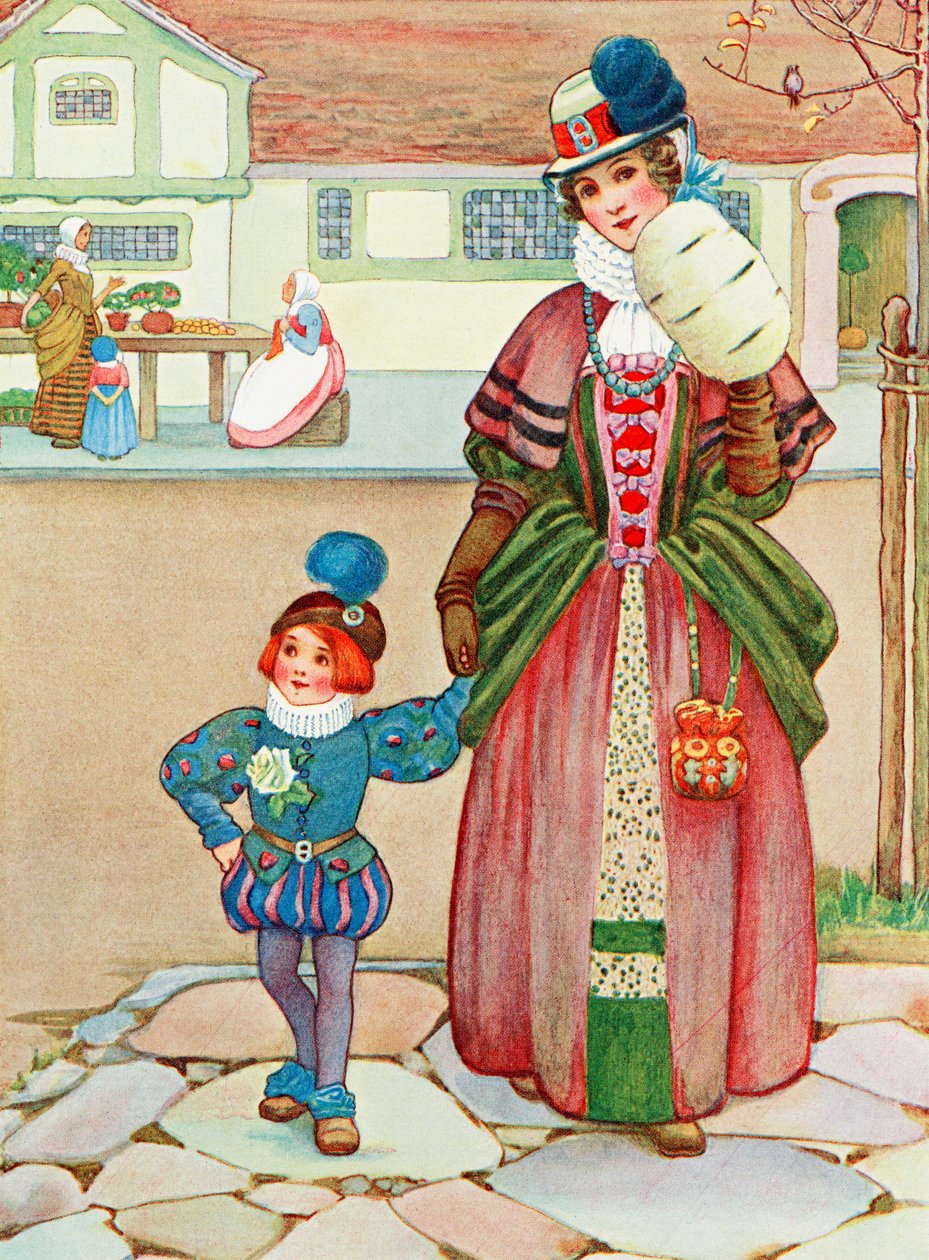 Illustrazione della poesia Differenza dal libro Infanzia di Millicent e Githa Sowerby, pubblicato nel 1907 da Unbekannter Künstler