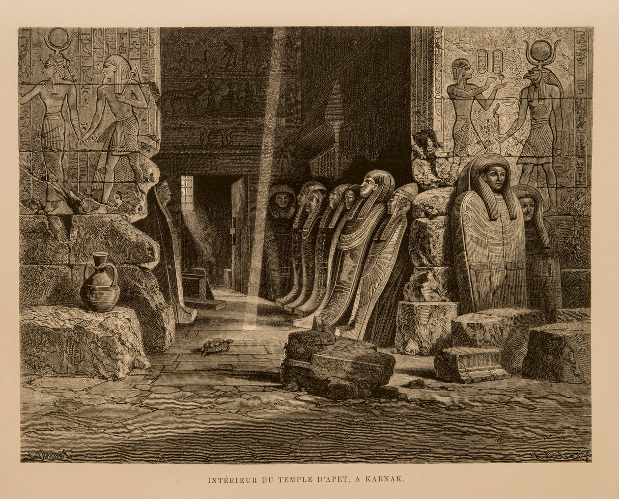 Vista interna del Tempio di Apet a Karnak, Egitto - Illustrazione dall