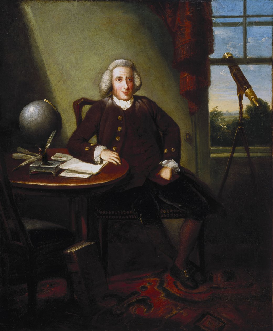 James Ferguson, astronomo e artista britannico, nel suo studio da Unbekannter Künstler
