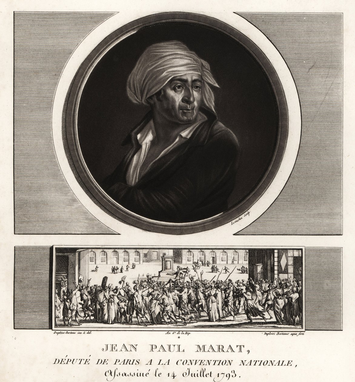 Jean Paul Marat, Deputato di Parigi alla Convenzione Nazionale, assassinato nel 1793 da Unbekannt