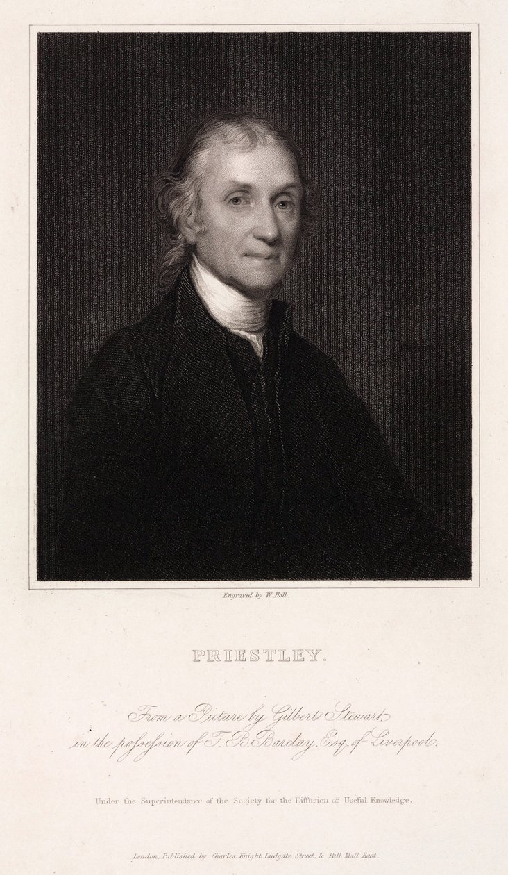 Joseph Priestley, teologo e chimico anglo-americano, c. 1800 da Unbekannt